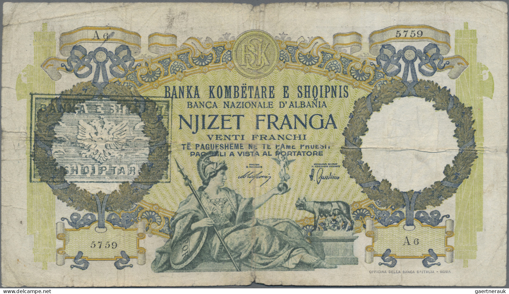 Albania: Banca Nazionale d'Albania and Banka e Shtetit Shqiptar, lot with 5 bank