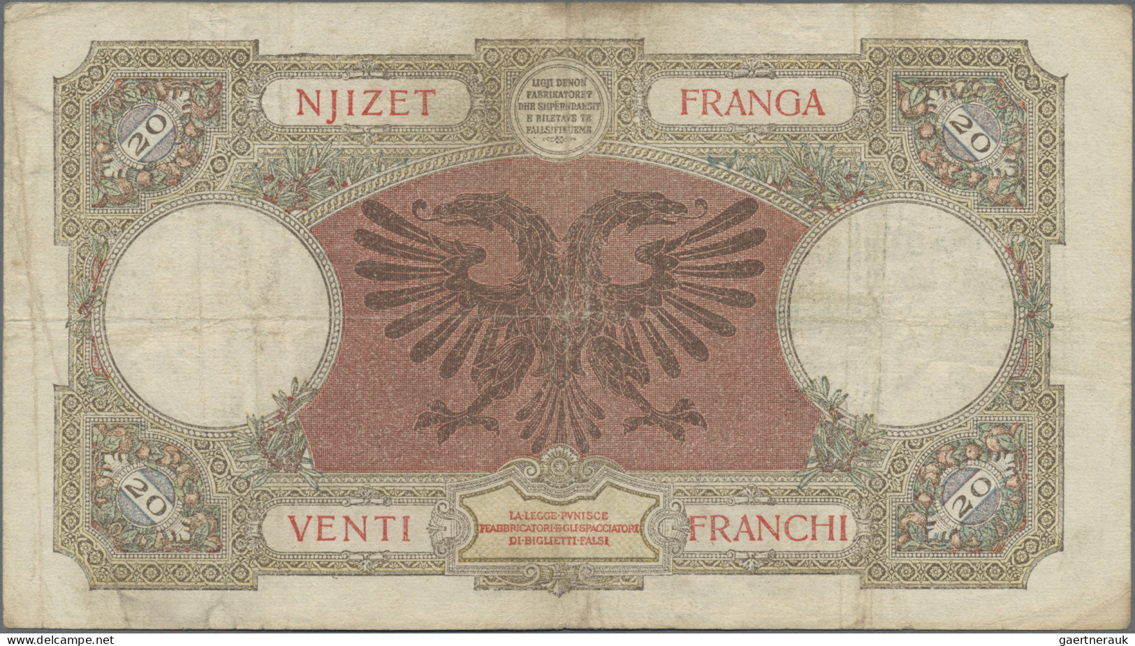 Albania: Albanian State Bank, Set Of 34 Banknotes 20 Franga 1945 P.13, All With - Albania