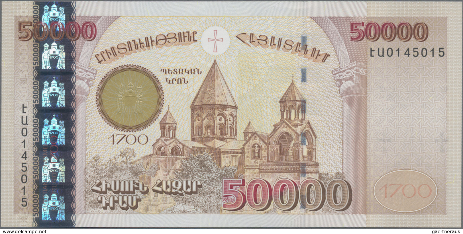 Armenia: Central Bank Of The Republic Of Armenia, 50.000 Dram 2001, Commemoratin - Arménie