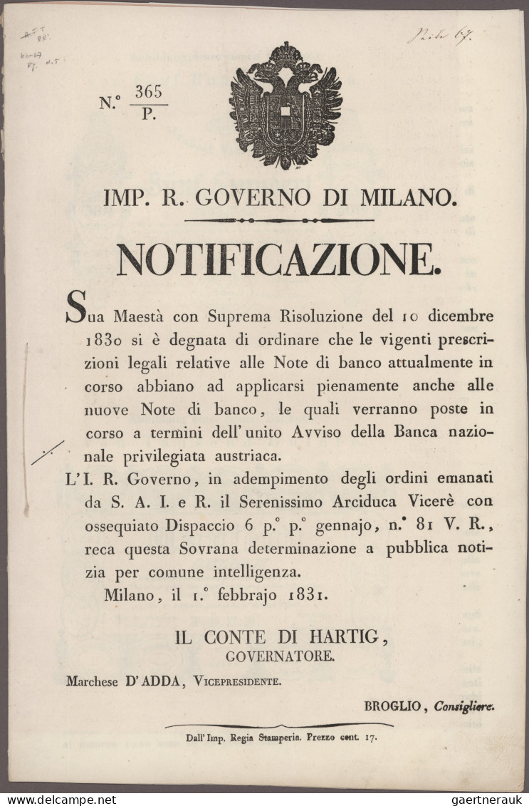 Austria: Privilegirte Oesterreichische National-Bank, Circular-Verordnung Vom 01 - Austria