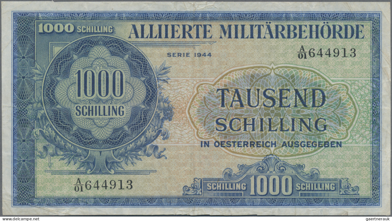 Austria: Alliierte Militärbehörde, Serie 1944, Pair With 25 Schilling (P.108a, T - Autriche