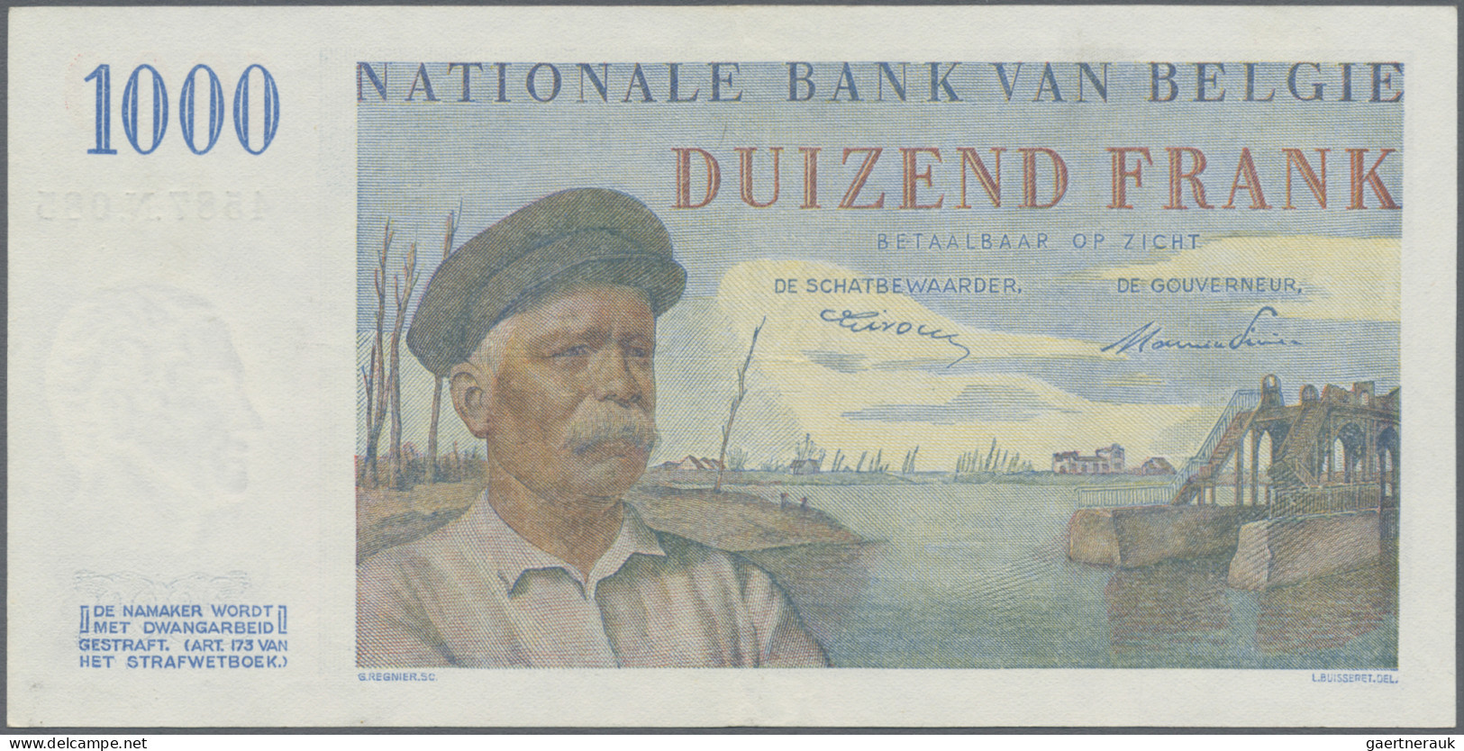 Belgium: Banque Nationale De Belgique, 1.000 Francs 13.04.1951 With Signatures: - [ 1] …-1830 : Avant Indépendance