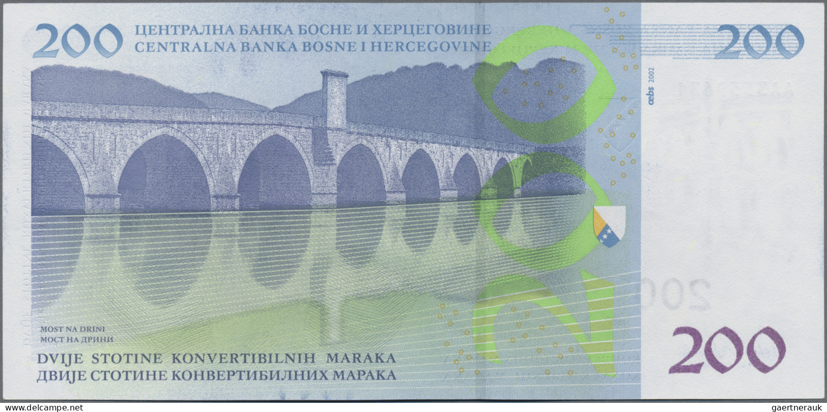 Bosnia & Herzegovina: Centralna Banka Bosne I Hercegovine, 200 Konvertibilnih Ma - Bosnie-Herzegovine