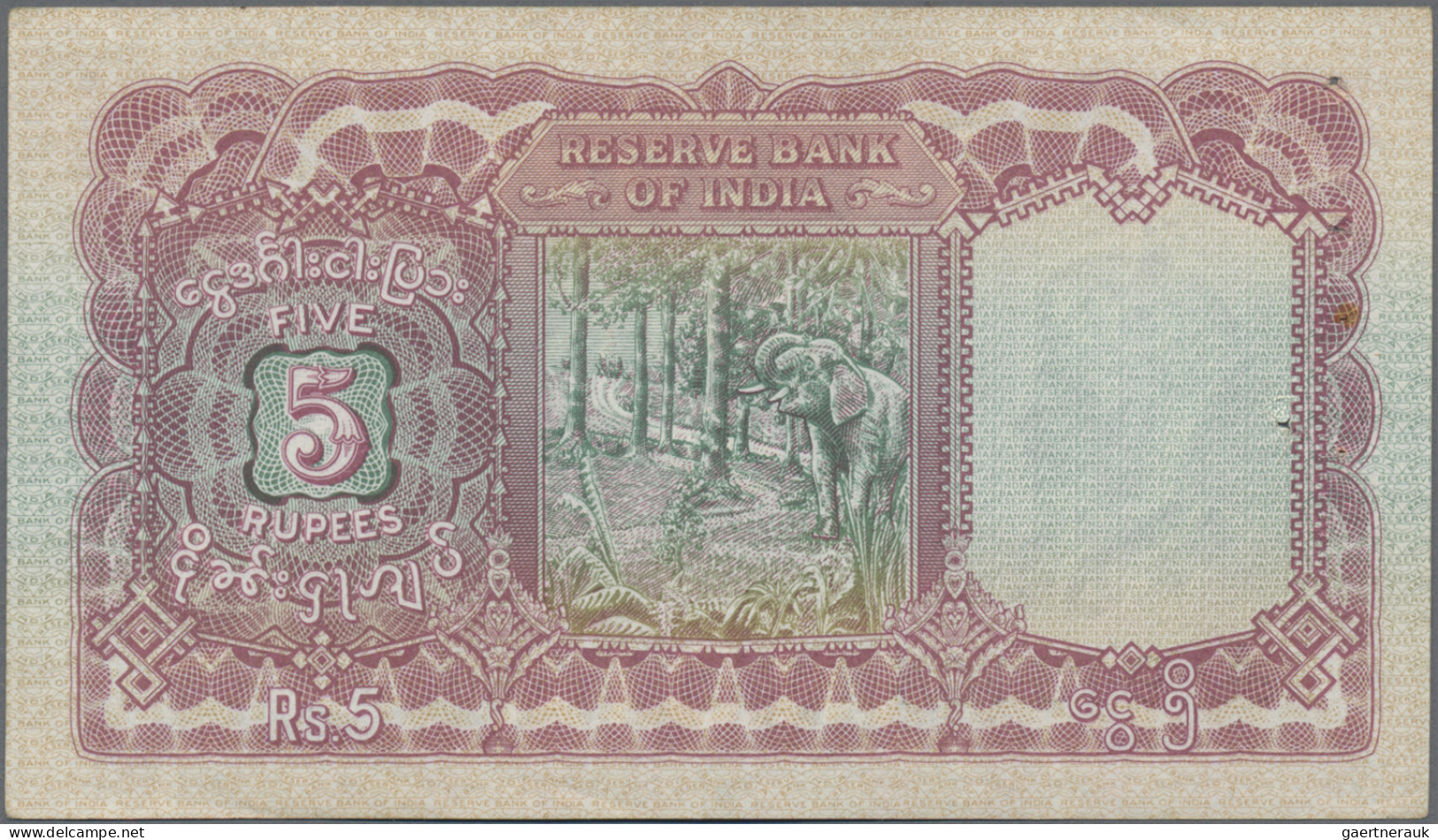 Burma / Myanmar / Birma: Reserve Bank Of India - BURMA, Series ND(1938), Pair Wi - Myanmar
