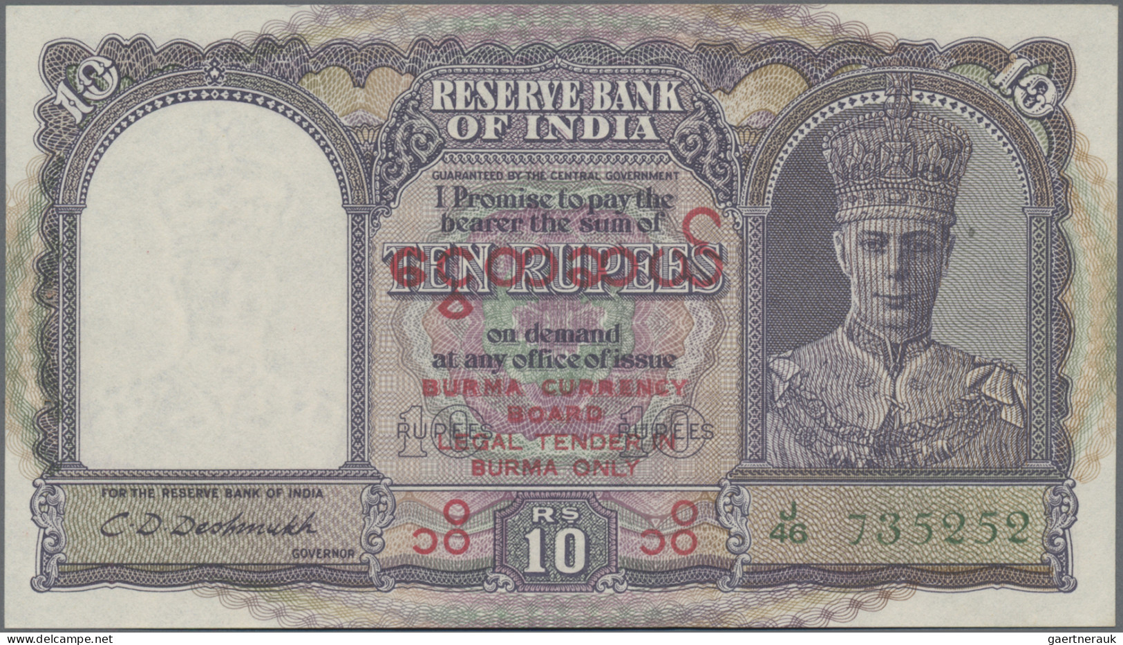 Burma / Myanmar / Birma: Government Of India - BURMA, Series ND(1947), Pair With - Myanmar