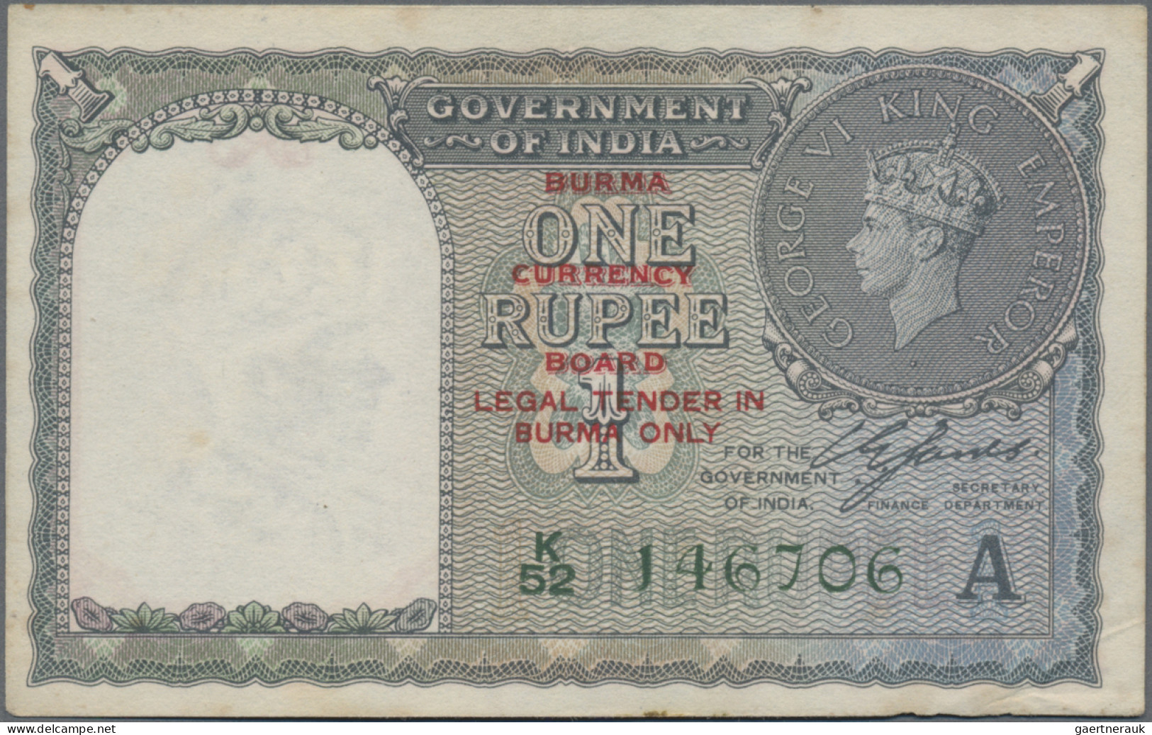 Burma / Myanmar / Birma: Government Of India - BURMA, Series ND(1947), Pair With - Myanmar