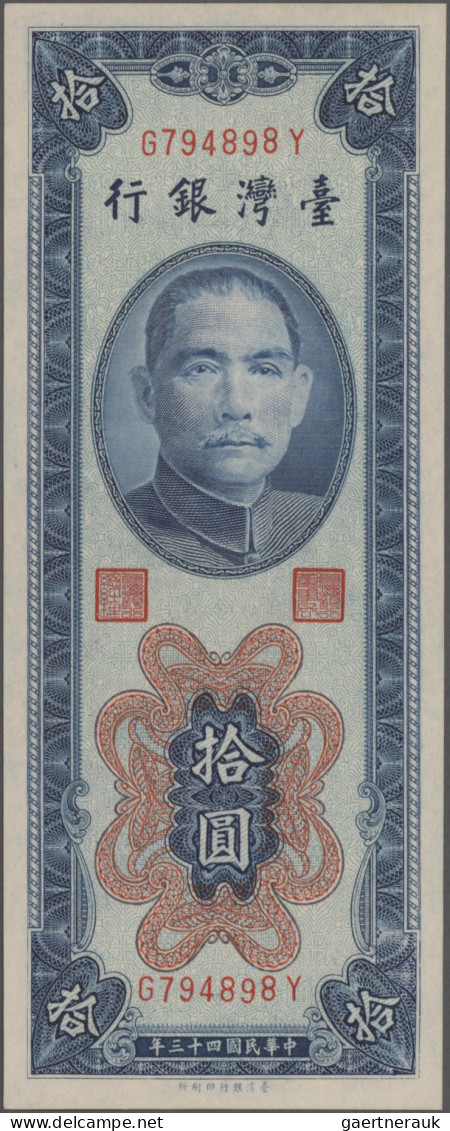 China: Bank Of Taiwan, Series 1949 And 1954, Comprising 2x 1 Cent (P.1946, 1963, - Chine