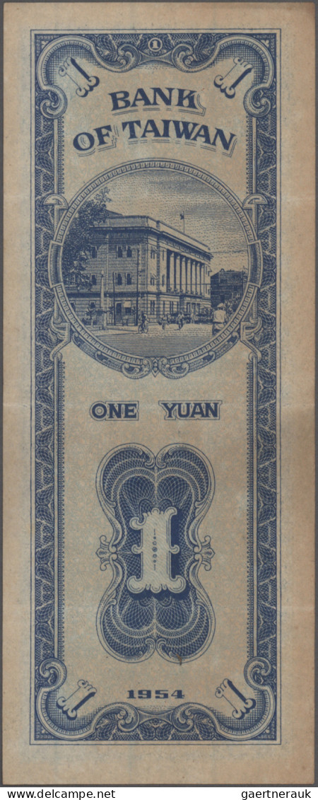 China: Bank Of Taiwan, Series 1949 And 1954, Comprising 2x 1 Cent (P.1946, 1963, - Cina