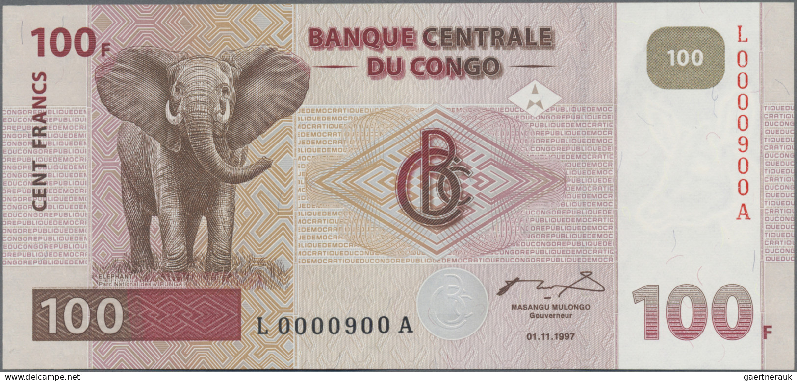 Congo: Congo Democratic Republic, Pair With 50 And 100 Francs 1997, Both Printed - Unclassified