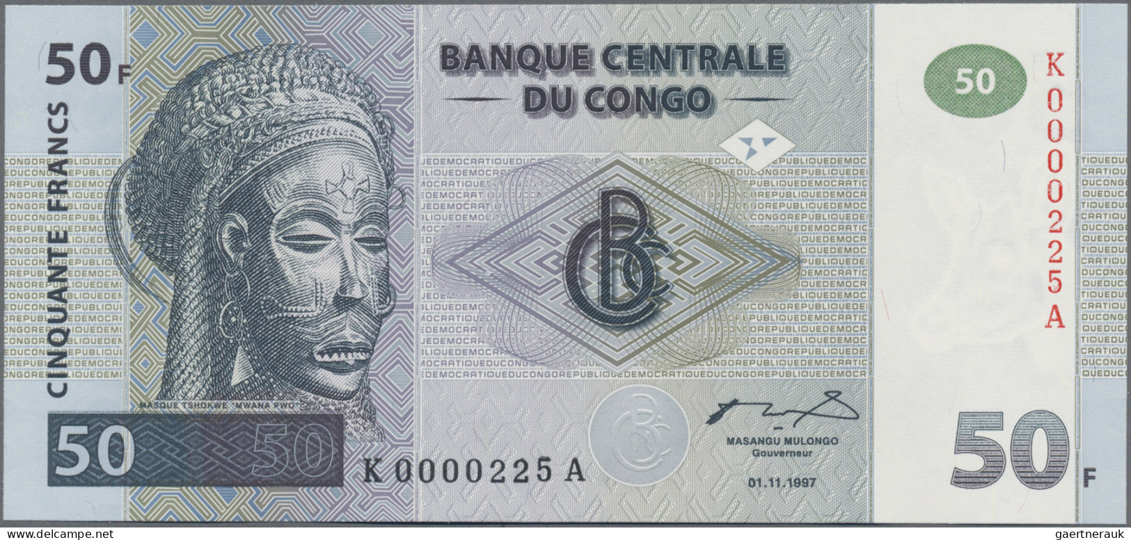 Congo: Congo Democratic Republic, Pair With 50 And 100 Francs 1997, Both Printed - Non Classificati