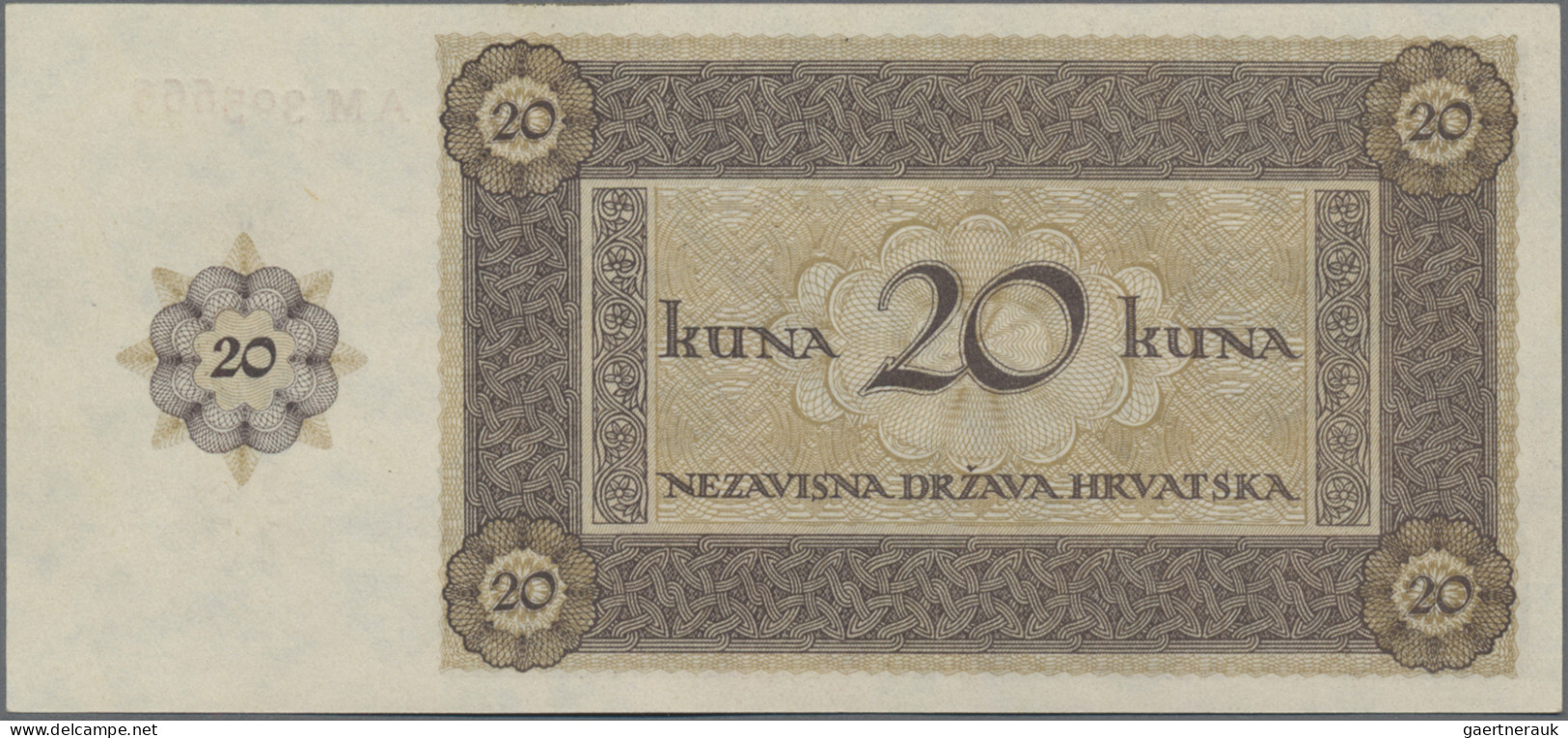 Croatia: 20 Kuna 1944 (P.9b In UNC) And 100 Kuna 1943 (P.11, UNC). (2 Pcs.) - Croacia