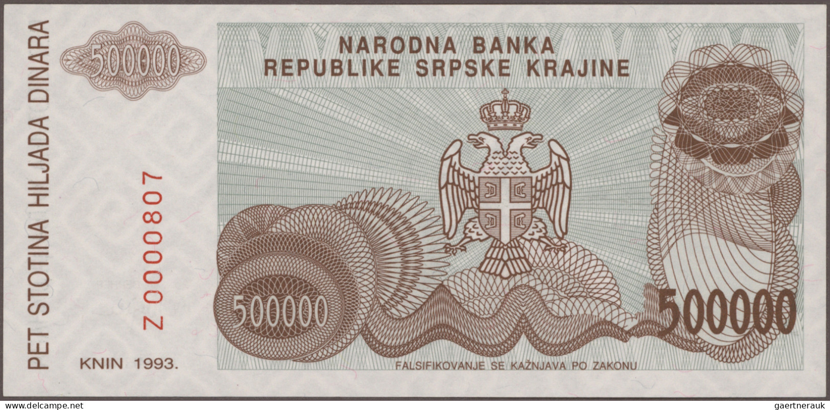 Croatia: Croatia And Serbian Krajina, Lot With 160 Banknotes, Series 1941-1993, - Croatia