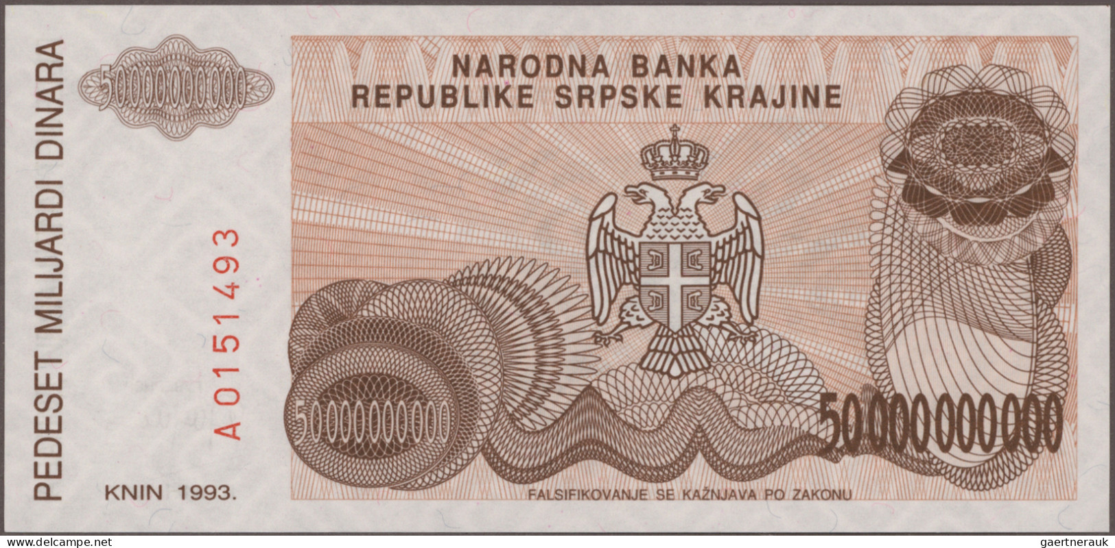 Croatia: Croatia And Serbian Krajina, Lot With 160 Banknotes, Series 1941-1993, - Kroatien