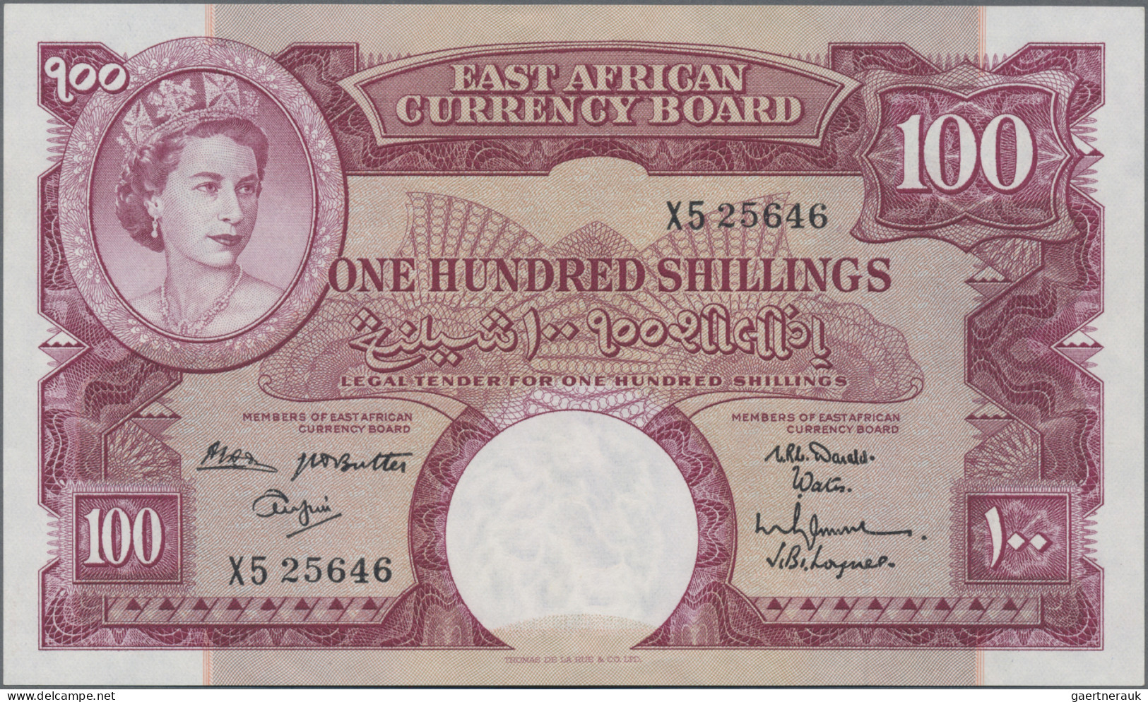 East Africa: East African Currency Board, 100 Shillings ND(1961-63), Top Signatu - Andere - Afrika