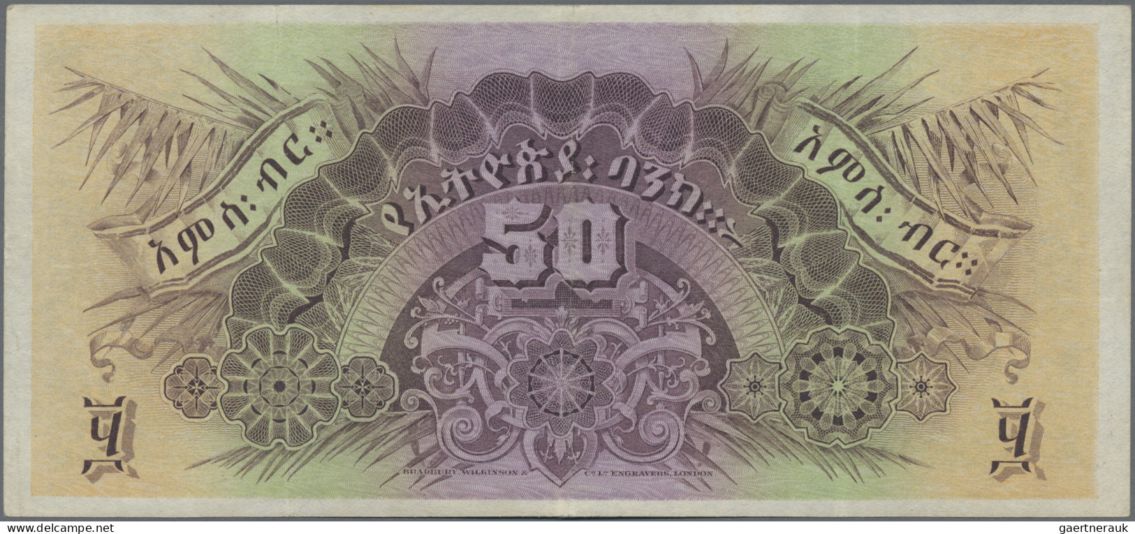 Ethiopia: Bank Of Ethiopia, 50 Thalers 29th April 1933, P.9, Exceptional Nice Co - Ethiopie