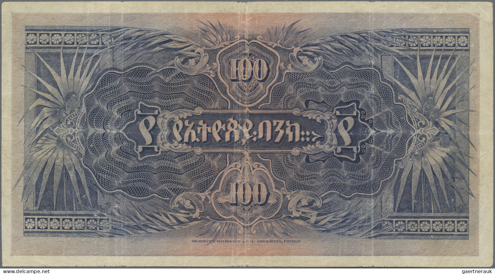 Ethiopia: Bank Of Ethiopia, 100 Thalers 1932, P.10, Still Nice With Minor Margin - Etiopía