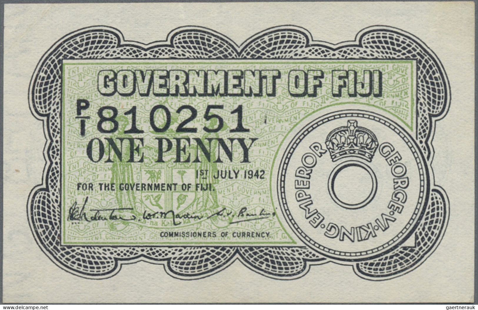 Fiji - Bank Notes: Government Of Fiji, Lot With 3 Banknotes, 1942 Series, With 1 - Figi