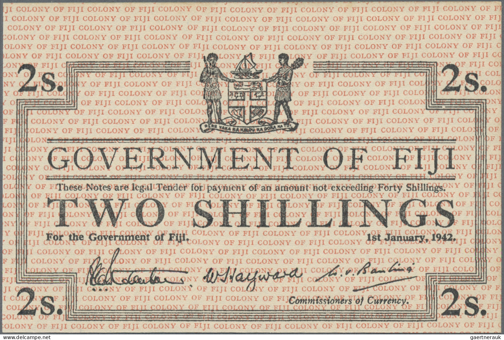 Fiji - Bank Notes: Government Of Fiji, Lot With 3 Banknotes, 1942 Series, With 1 - Figi