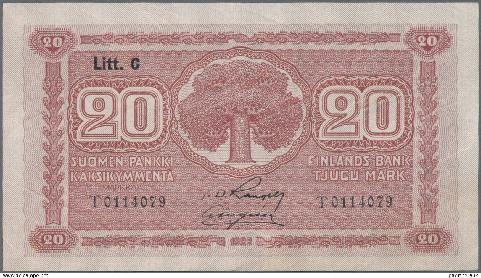 Finland: Finlands Bank, Very Nice Lot With 6 Banknotes, Series 1909-1935, Compri - Finland
