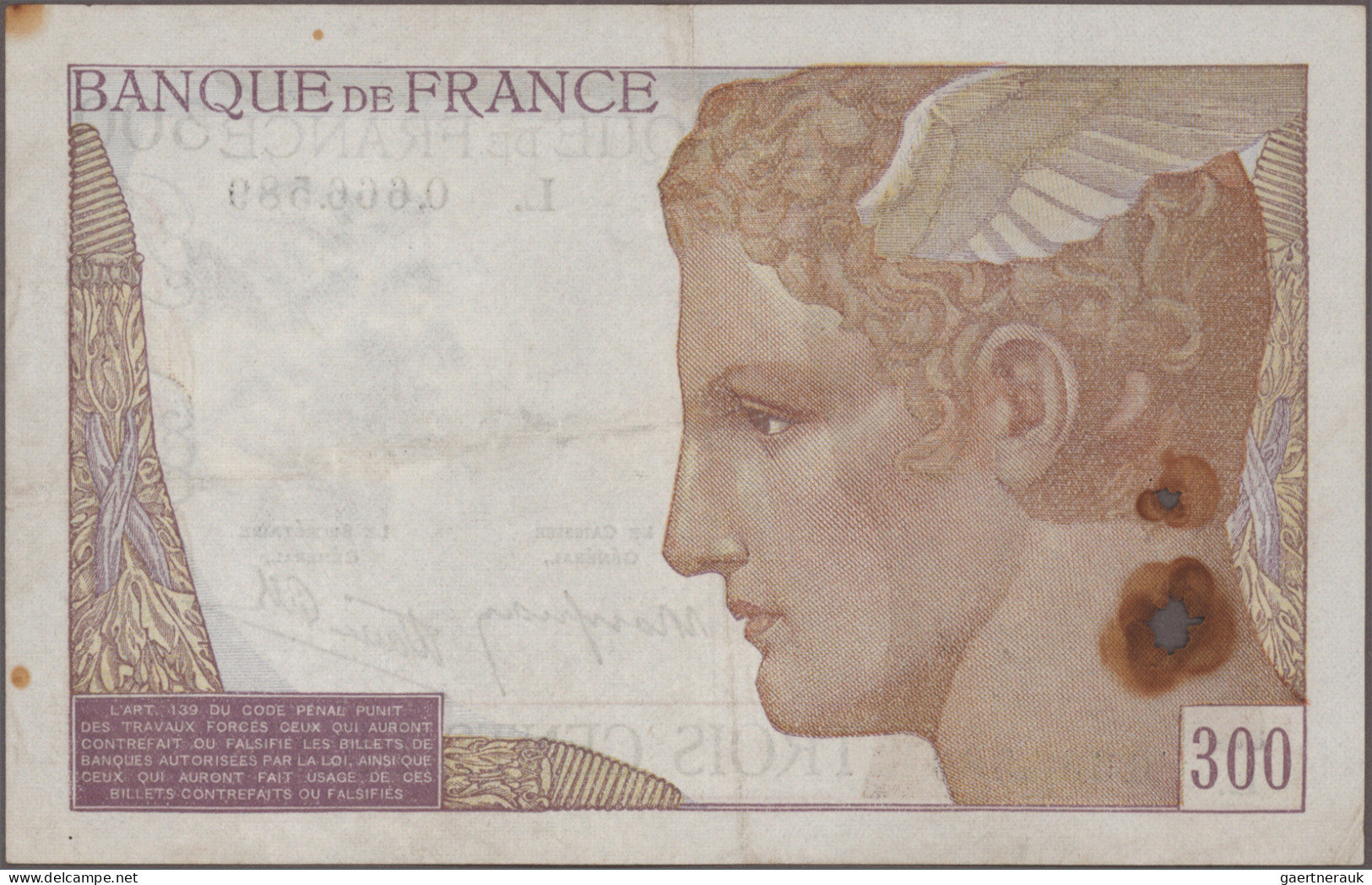 France: Banque De France, Very Nice Lot With 10 Banknotes, 1937-1941 Series, Wit - 1955-1959 Aufdrucke Neue Francs
