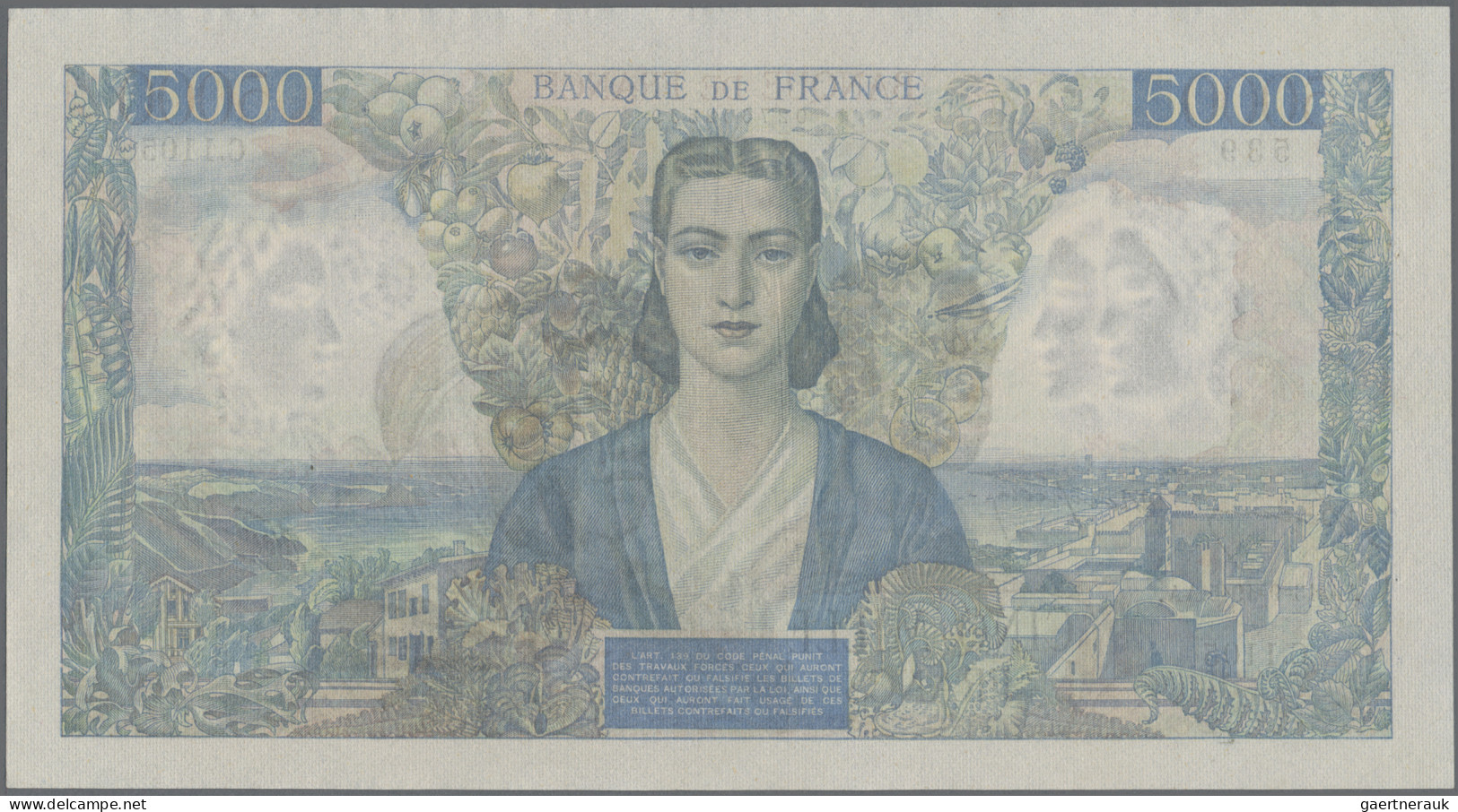 France: Banque De France, 5.000 Francs 1945, P.103c, Exceptional Nice Condition - Autres & Non Classés