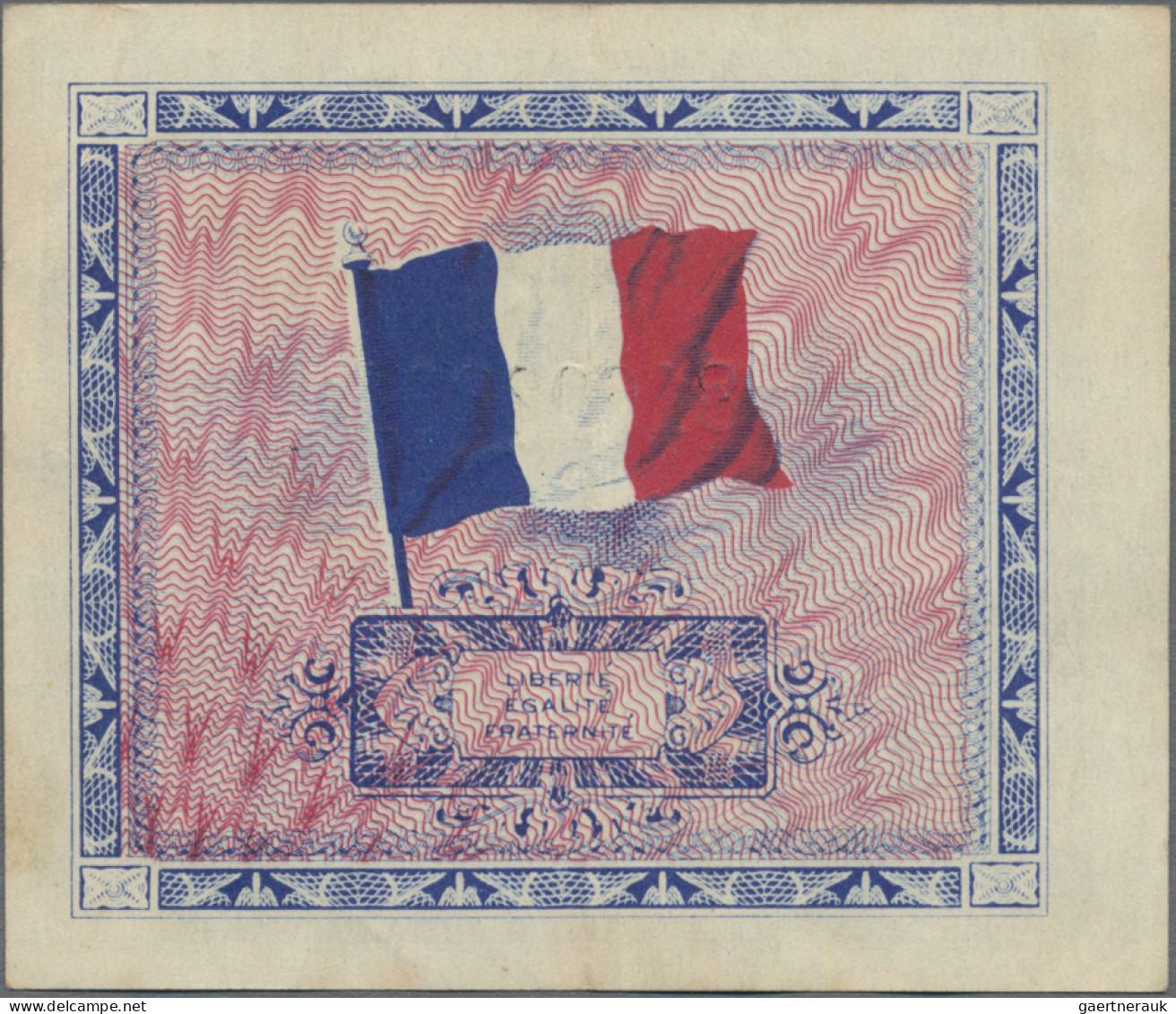 France: Allied Military Currency, Series 1944, Lot With 7 Banknotes, With 2, 5, - 1955-1959 Overprinted With ''Nouveaux Francs''