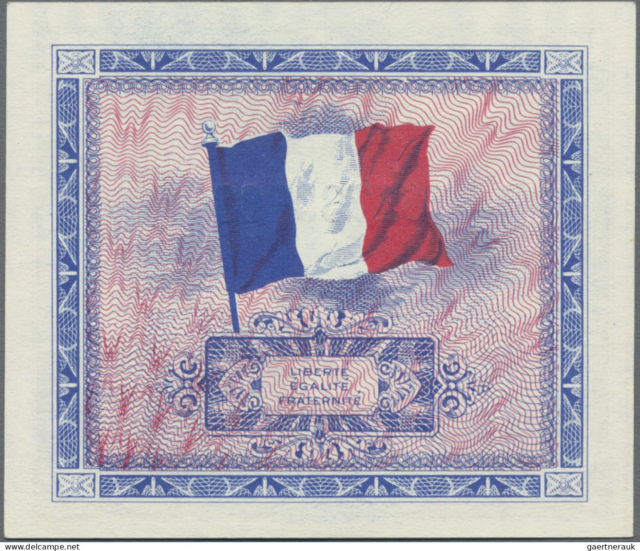 France: Allied Military Currency, Series 1944, Lot With 7 Banknotes, With 2, 5, - 1955-1959 Opdruk ''Nouveaux Francs''