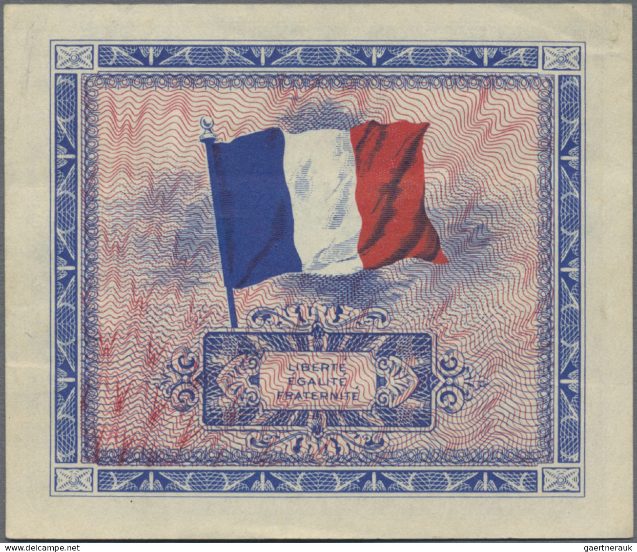 France: Allied Military Currency, series 1944, lot with 7 banknotes, with 2, 5,