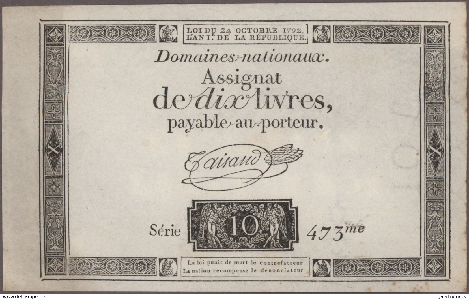 France: Huge Lot With 21 Different French Assignats, Series 1791-1796 And 1 Bank - Otros & Sin Clasificación