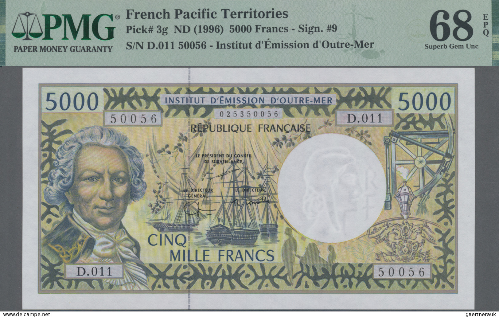 French Pacific Territories: Institut D'Émission D'Outre-Mer, 5.000 Francs ND(199 - Territoires Français Du Pacifique (1992-...)