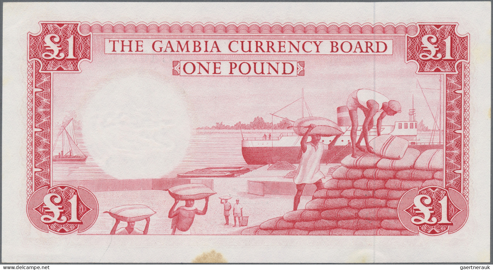 The Gambia: The Gambia Currency Board, 1 Pound ND(1965-70), P.2, Tiny Dent Upper - Gambia