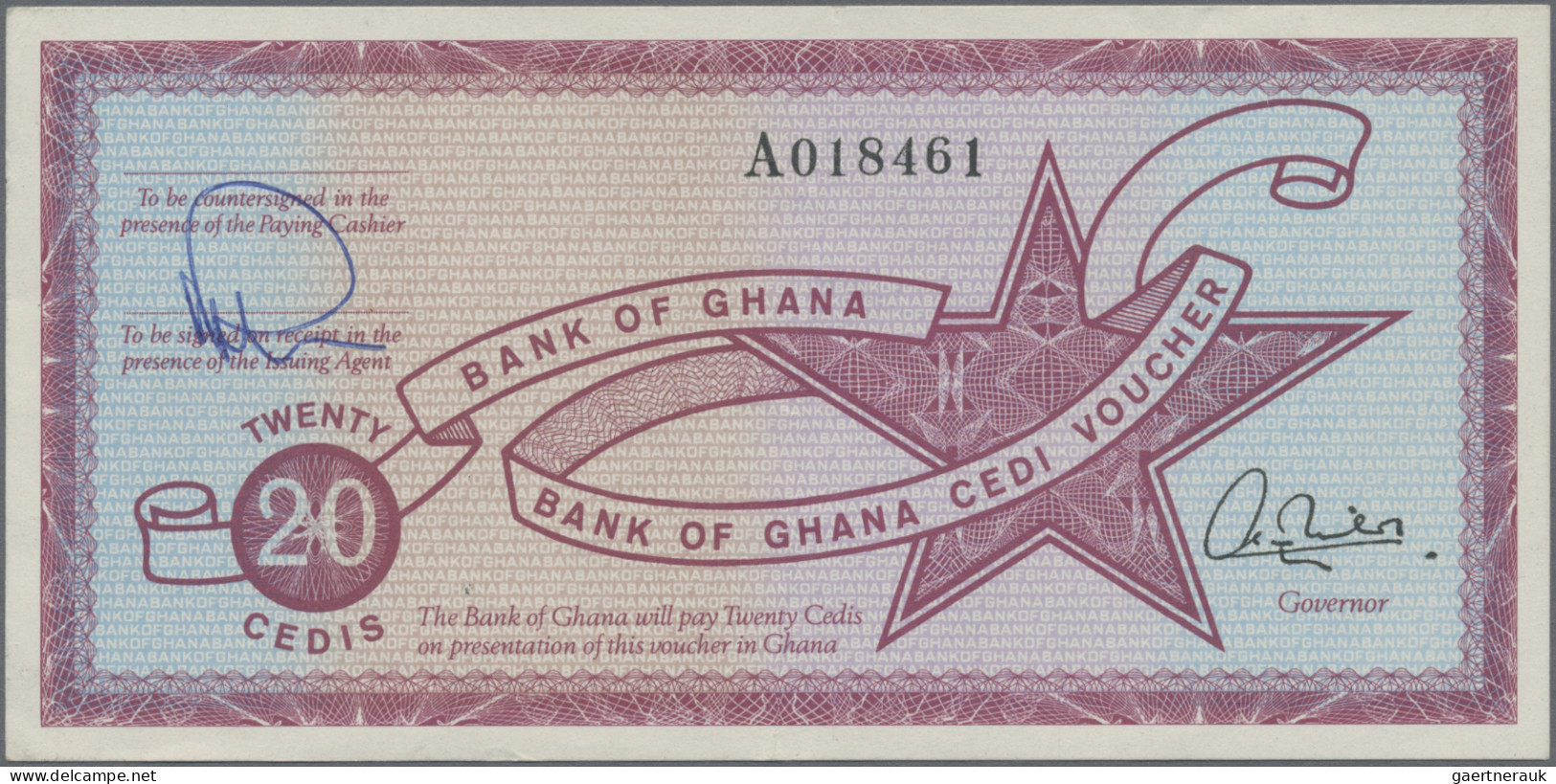 Ghana: Bank Of Ghana, Pair With 1 Cedi 1976 Bearer Premium Bond (P.NL, UNC) And - Ghana