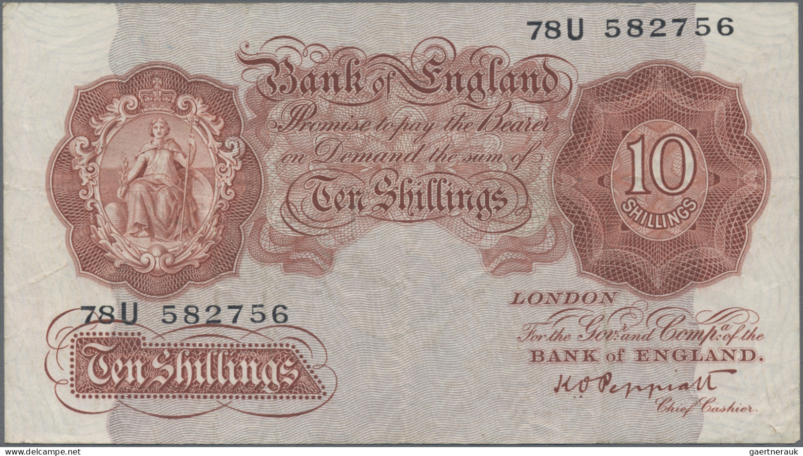 Great Britain: Bank of England, lot with 4 banknotes, series 1929-1936, with 10