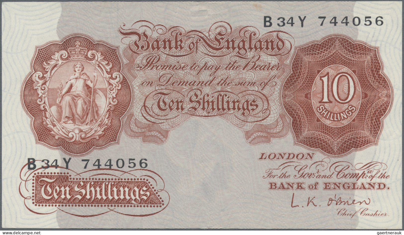 Great Britain: Bank of England, lot with 6 banknotes, series 1947-1955, comprisi