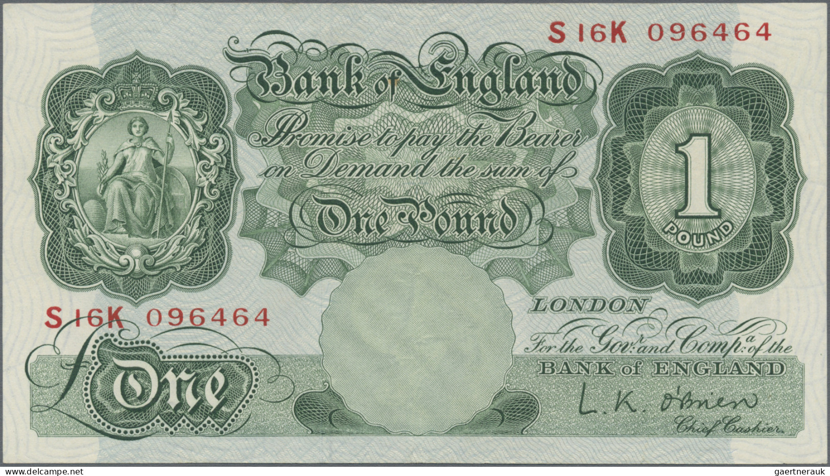 Great Britain: Bank of England, lot with 6 banknotes, series 1947-1955, comprisi