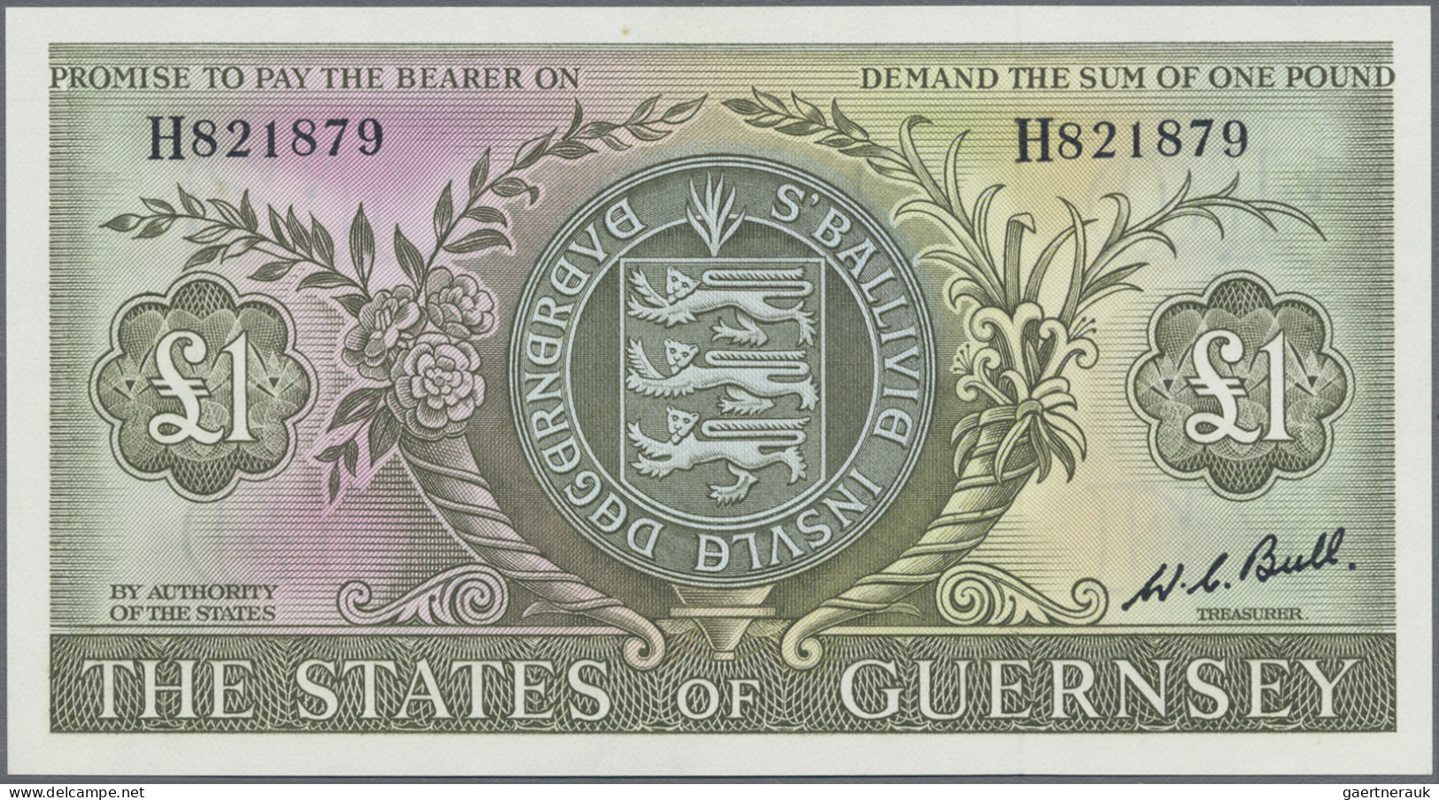 Guernsey: The States Of Guernsey, Series ND(1969-75), 1 Pound With Signature Hod - Otros & Sin Clasificación