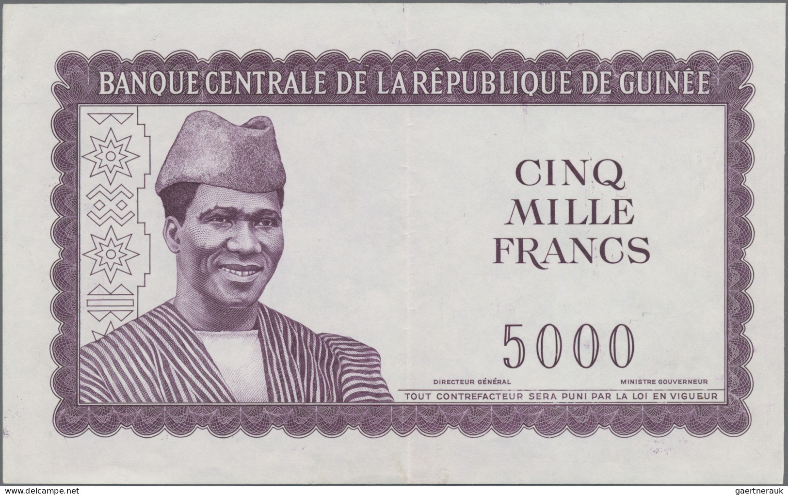 Guinea: Banque Centrale De La République De Guinée, 5.000 Francs 1960, Intaglio - Guinée