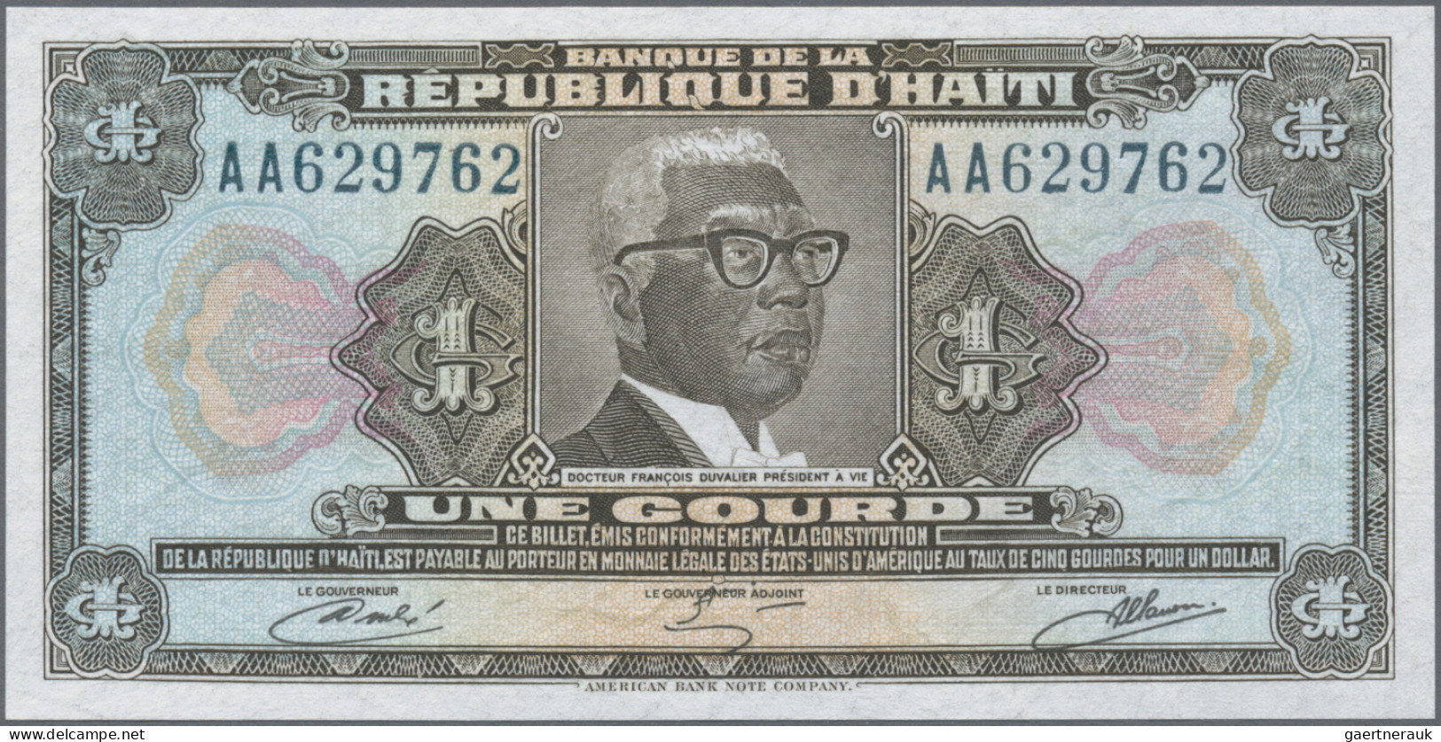 Haiti: Banque De La République D'Haïti, 1 Gourde L.17.08.1979, Printed On TYVEK, - Haiti