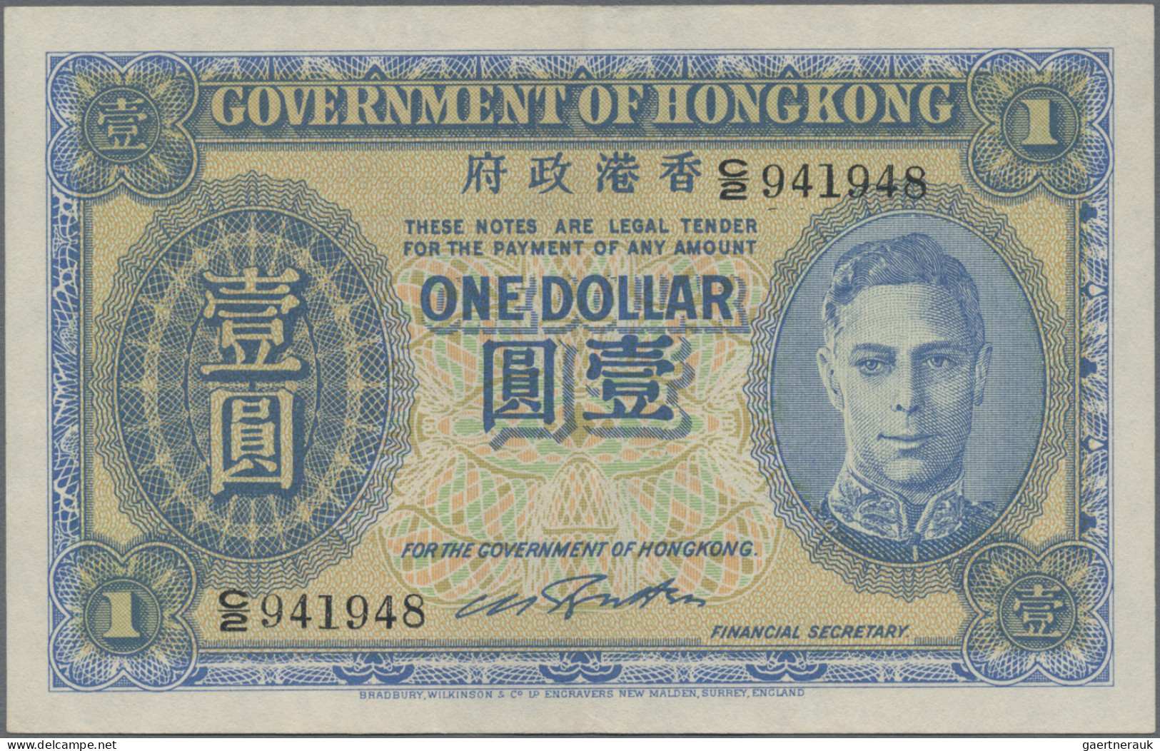 Hong Kong: Government Of Hong Kong, Very Nice Pair With 1 Dollar ND(1936) (P.312 - Hong Kong