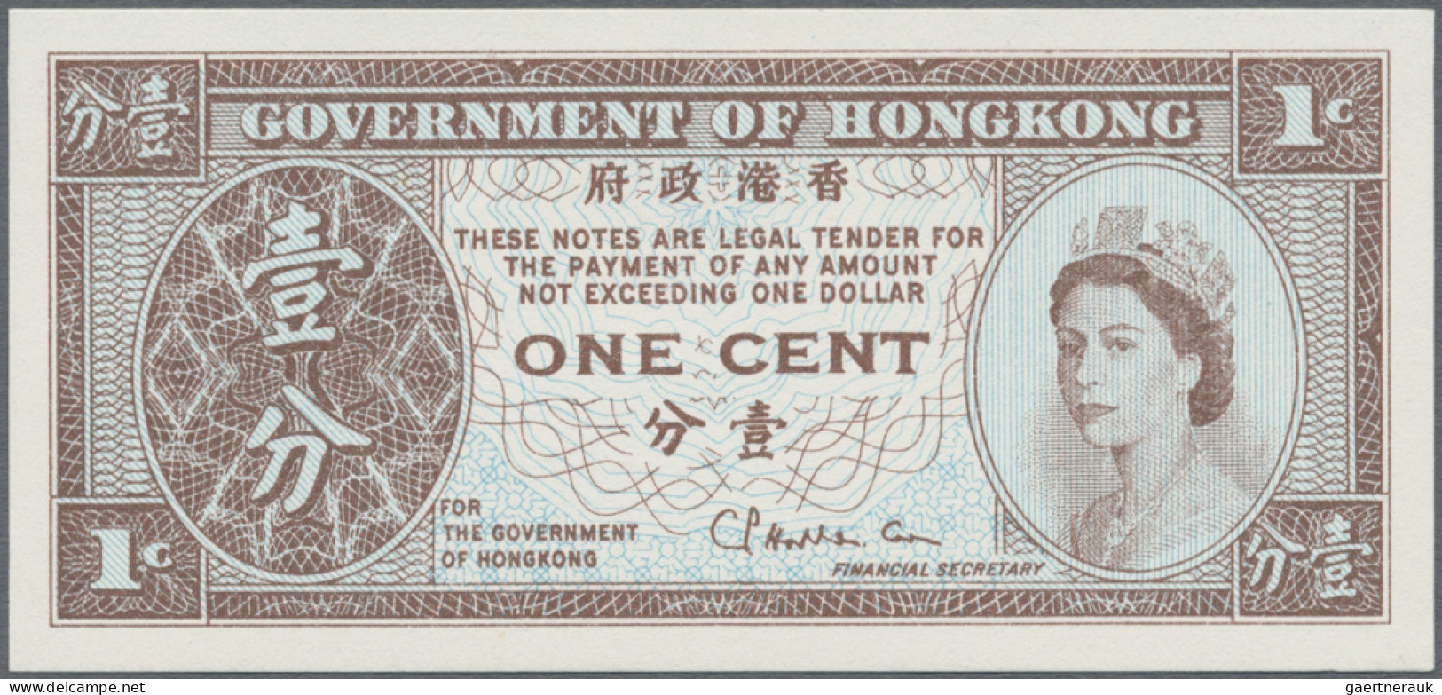 Hong Kong: Government of Hong Kong, very nice group of 9 small size notes, serie