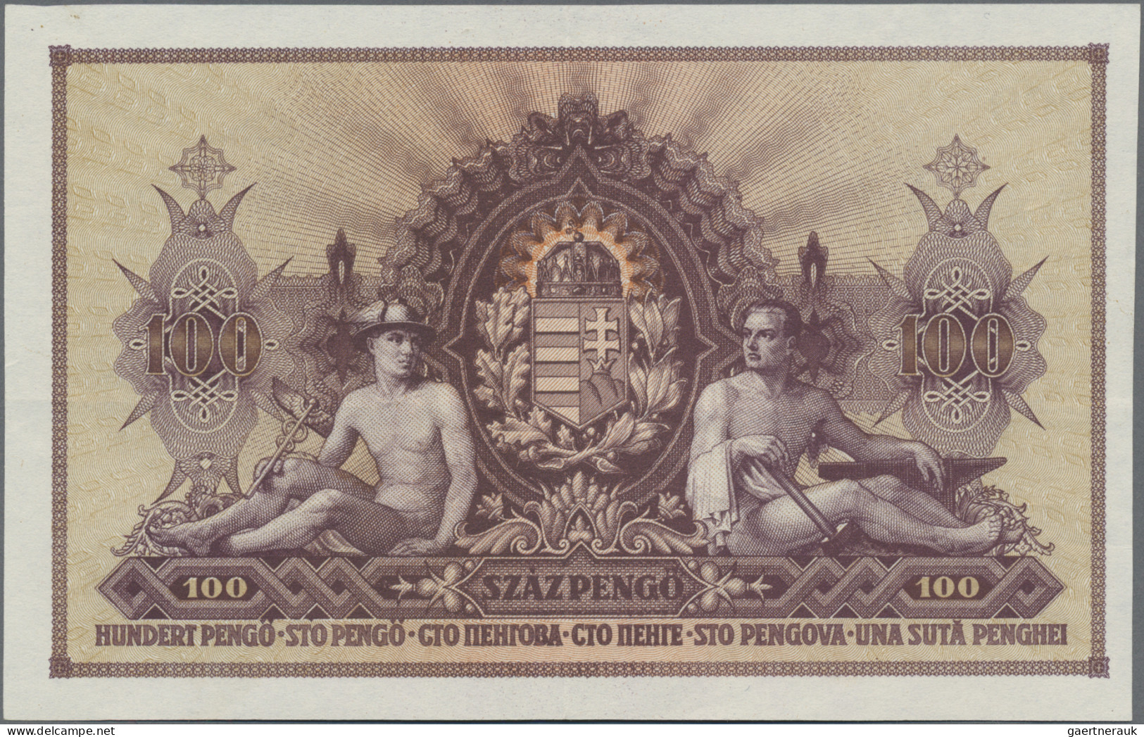 Hungary: Magyar Nemzeti Bank 100 Pengö 1943, P.115, Unissued Series Without Seri - Hongarije