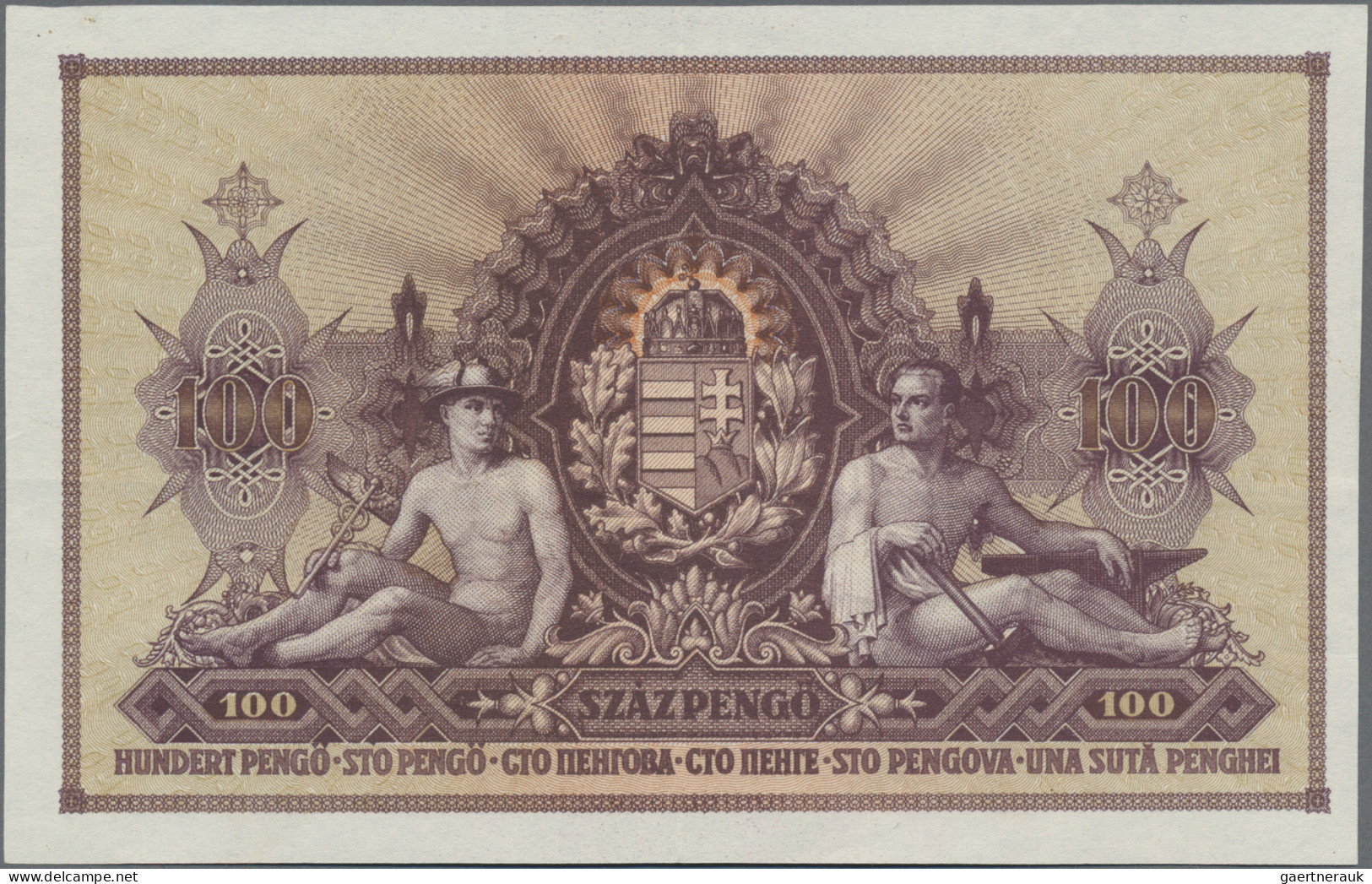 Hungary: Magyar Nemzeti Bank 100 Pengö 1943, P.115, Unissued Series Without Seri - Ungarn