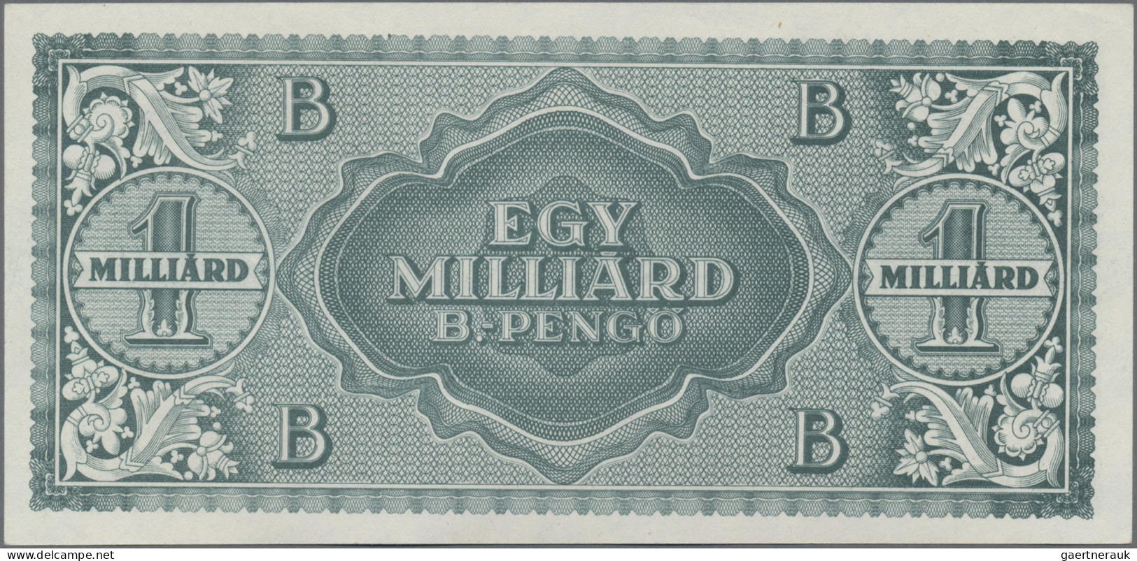 Hungary: Magyar Nemzeti Bank Egymilliard (1.000.000.000) B.-Pengő (=1.000.000.00 - Ungheria