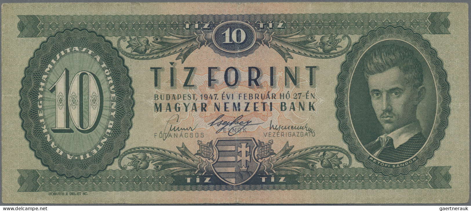Hungary: Magyar Nemzeti Bank 10 Forint 1947, P.161, Still Nice Condition With A - Ungheria