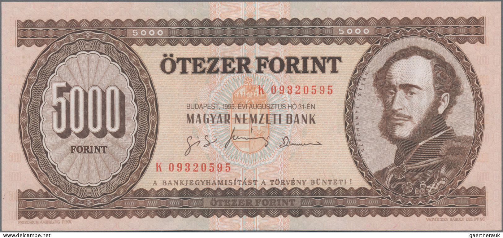 Hungary: Magyar Nemzeti Bank 5000 Forint 1990 + 1995, P.177a+d, In Perfect Condi - Hongarije