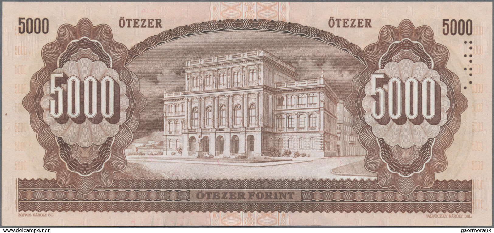 Hungary: Magyar Nemzeti Bank 5000 Forint 1990 + 1995, P.177a+d, In Perfect Condi - Hongarije