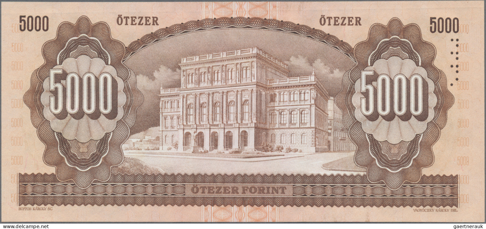 Hungary: Magyar Nemzeti Bank 5000 Forint 1990 + 1995, P.177a+d, In Perfect Condi - Hongarije