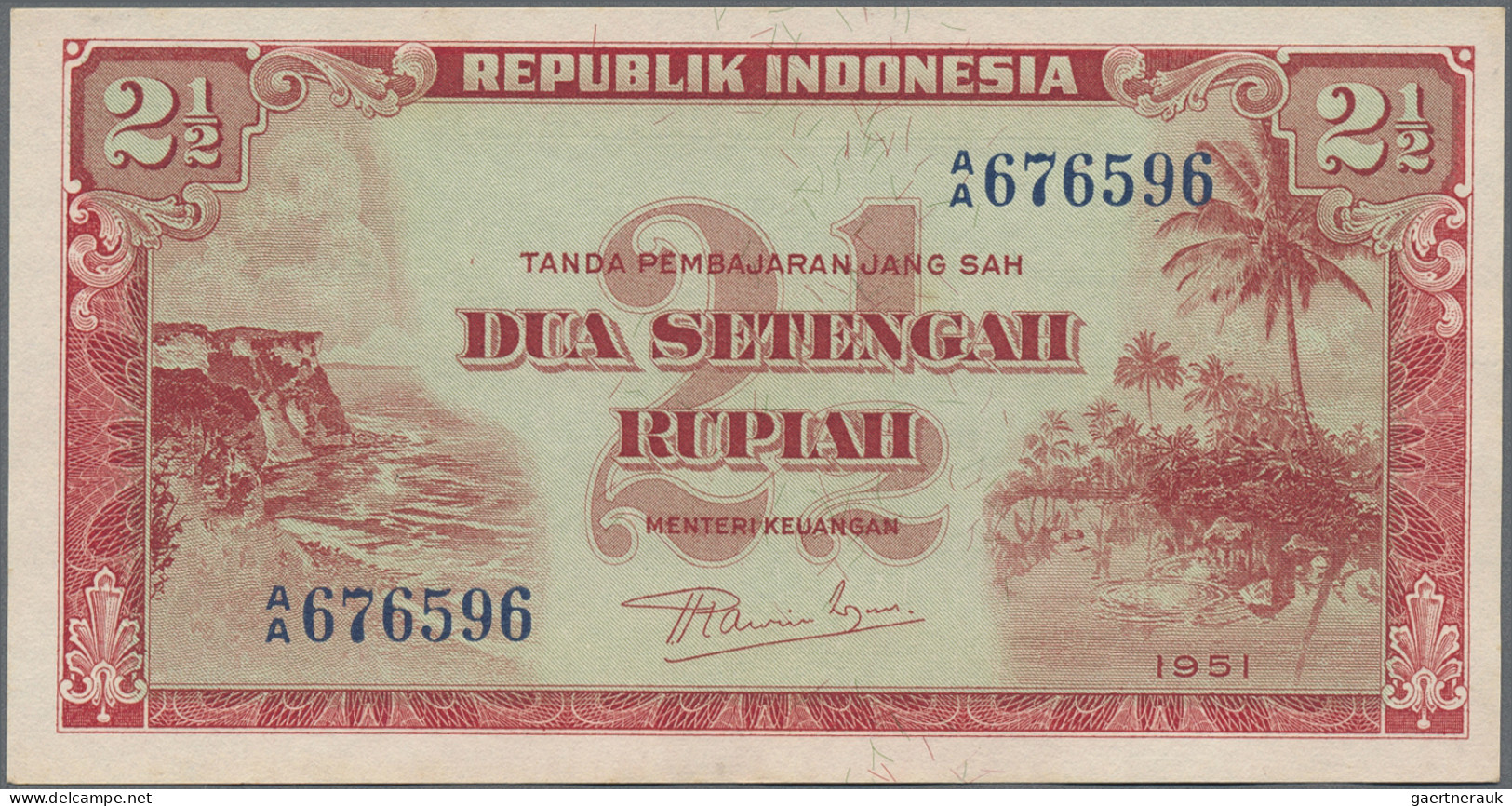 Indonesia: Republic Indonesia, Huge Lot With 17 Banknotes 1 And 2.5 Rupiah, Seri - Indonesië