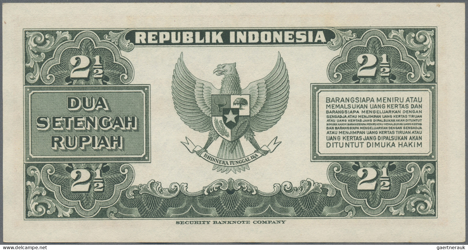 Indonesia: Republic Indonesia, Huge Lot With 17 Banknotes 1 And 2.5 Rupiah, Seri - Indonesië