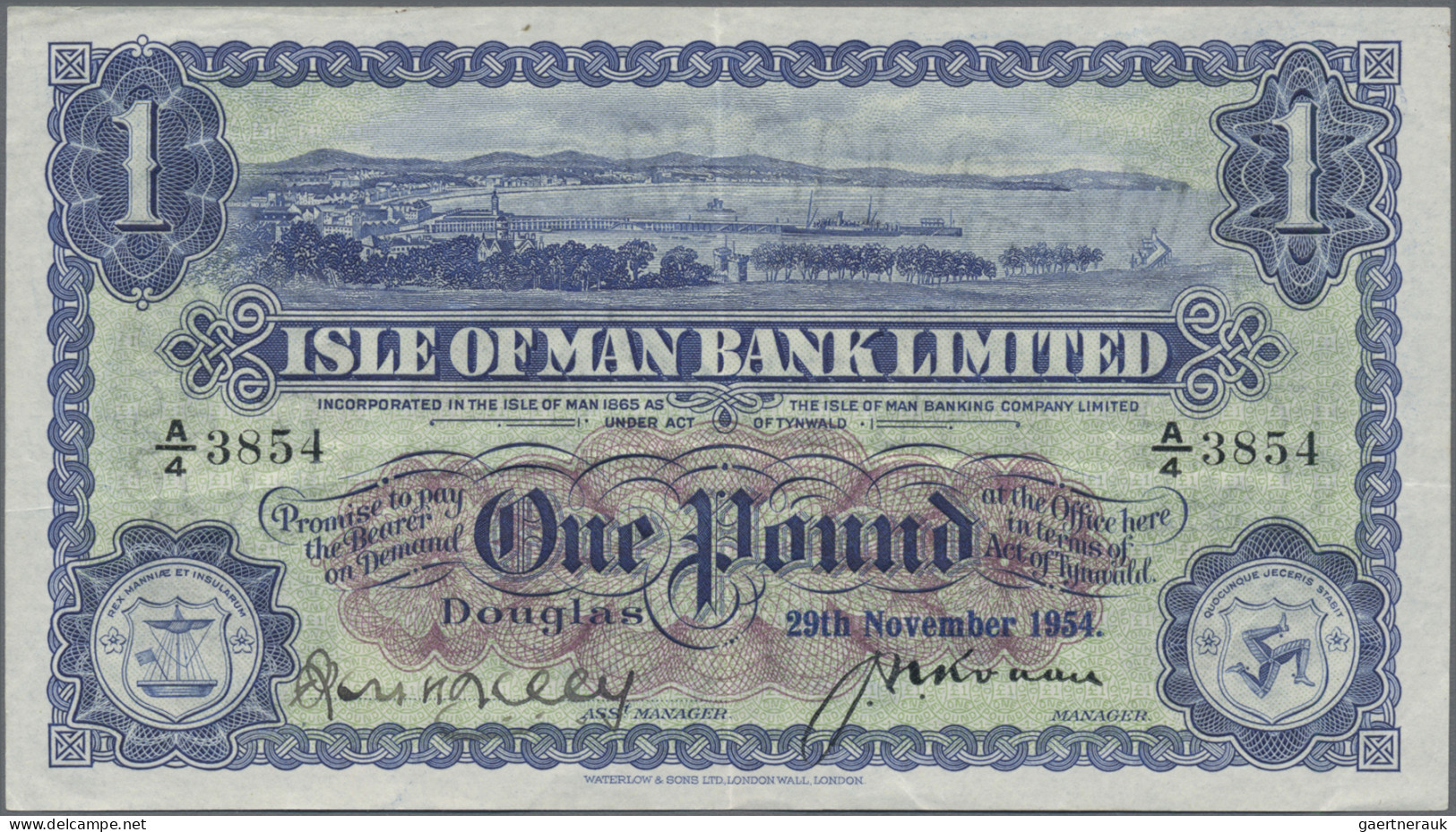 Isle Of Man: Isle Of Man Bank Limited, 1 Pound 29th November 1954, P.6c, Great O - Otros & Sin Clasificación